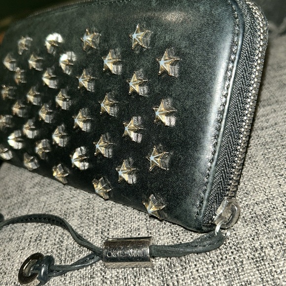Jimmy Choo Filipa Long Wallet Black Silver Chrome Stars - Picture 3 of 15